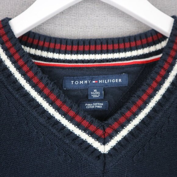 Tommy Hilfiger Pima Cotton V Neck Sweater Mens XL - Picture 4 of 8